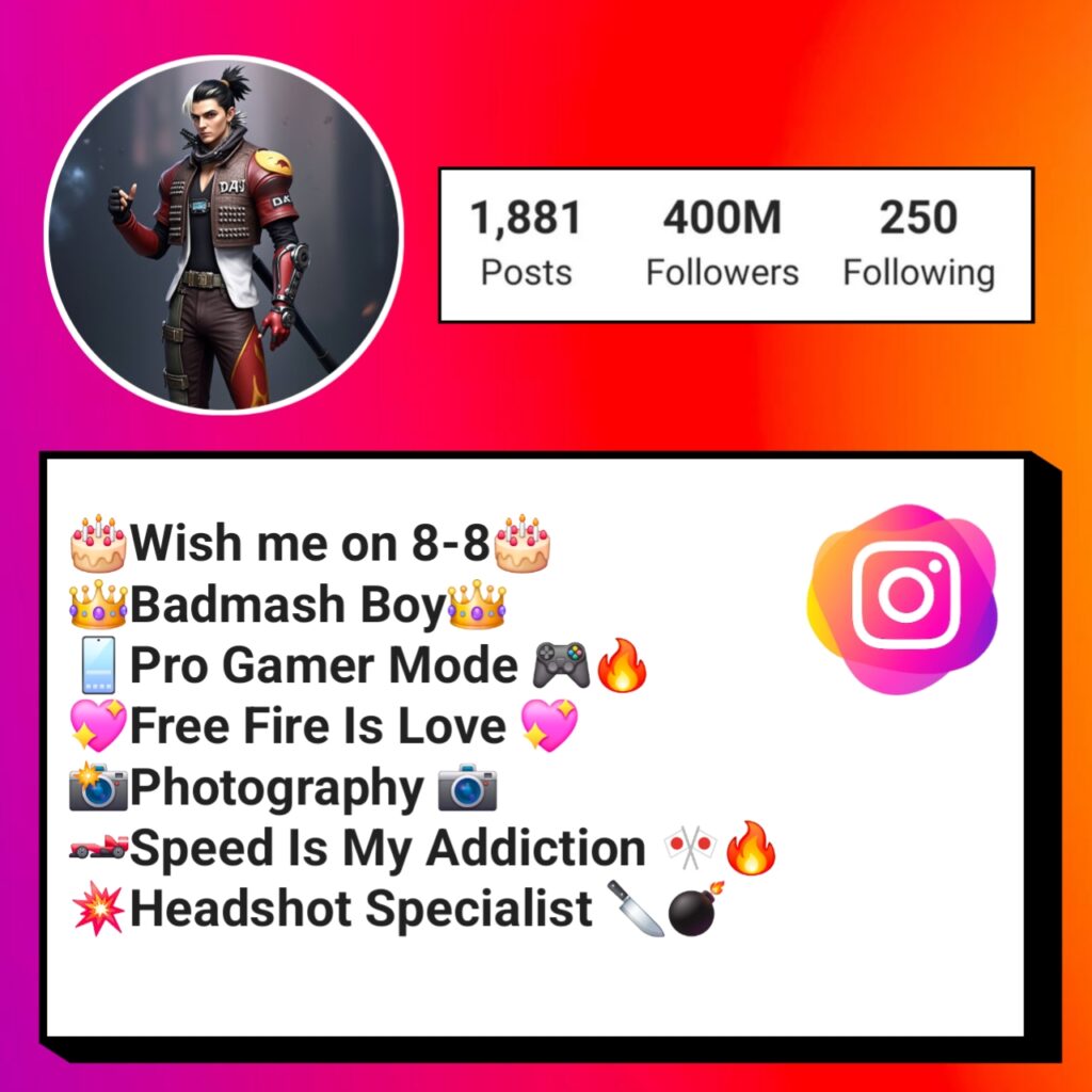 Instagram Bio Free Fire