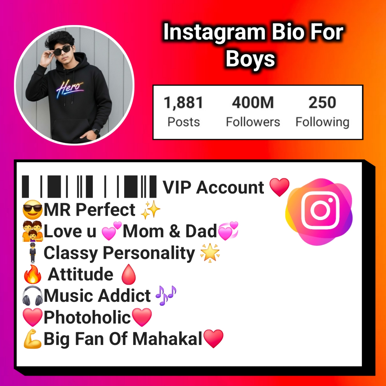 Instagram Bio For Boys