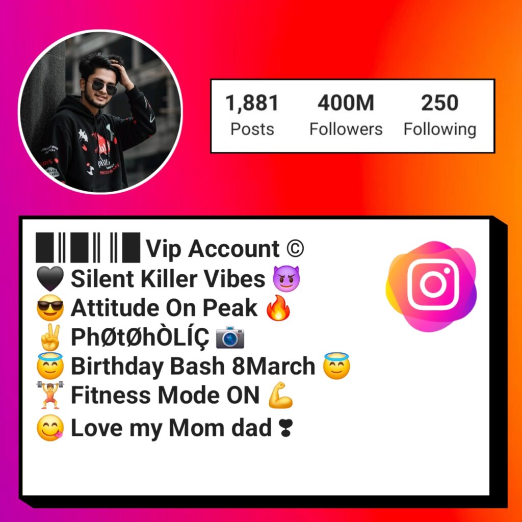 Instagram VIP Bio For Boys