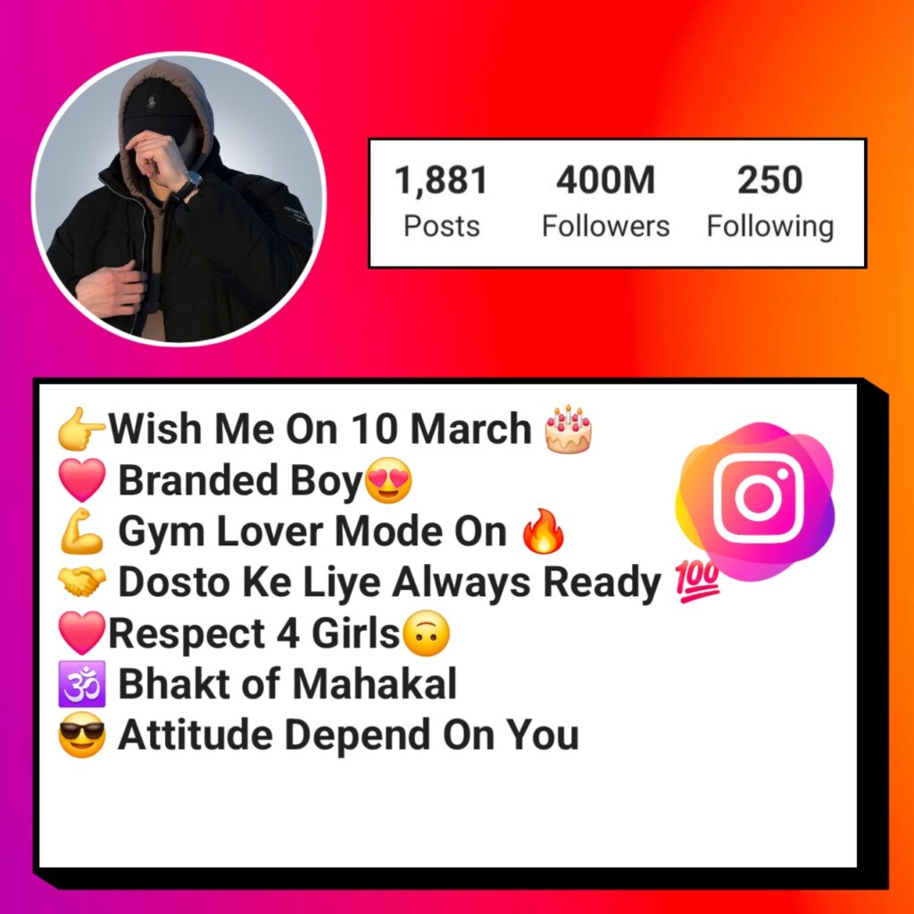 Bio for Instagram For Boy Attitude