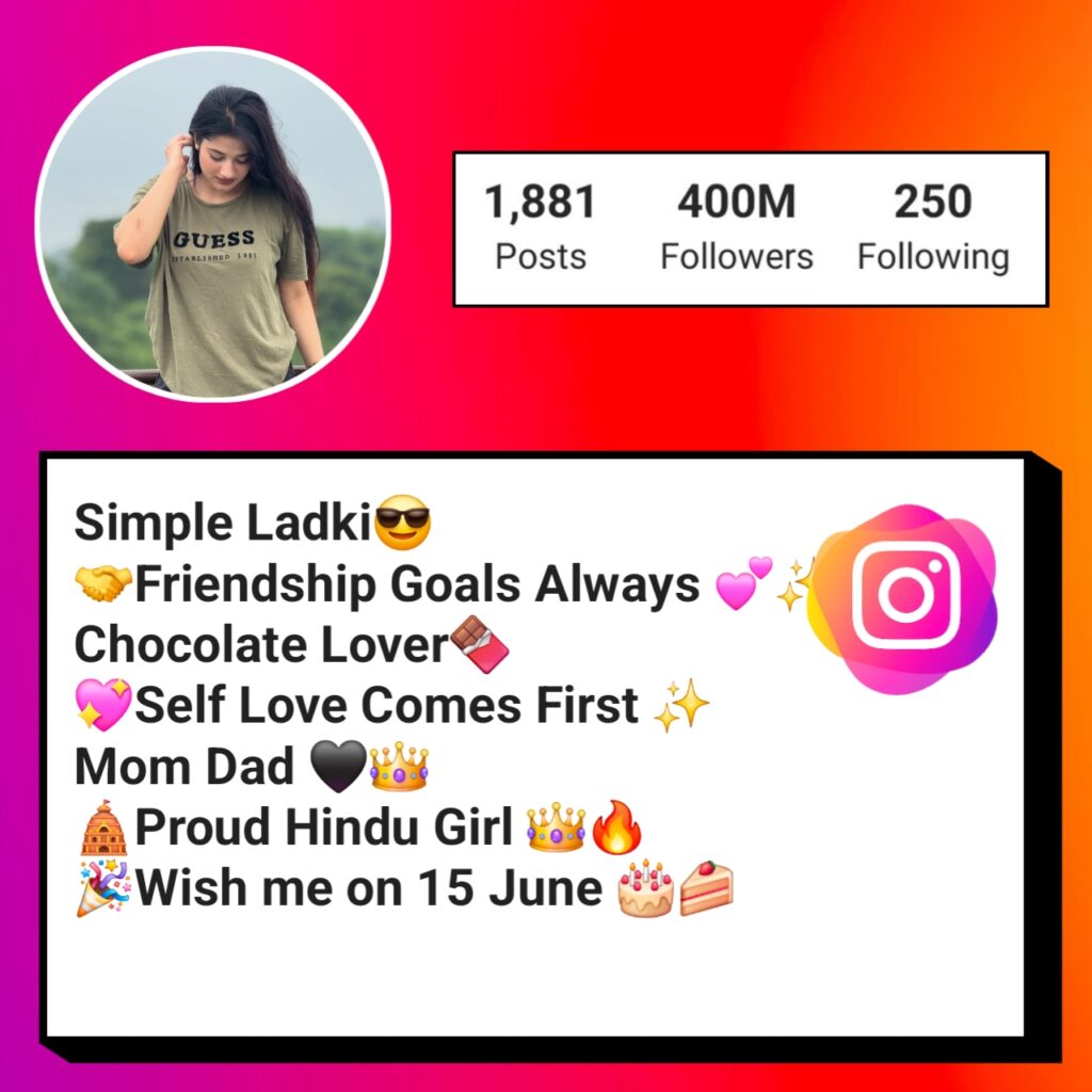 Short Bio For Instagram For Girl