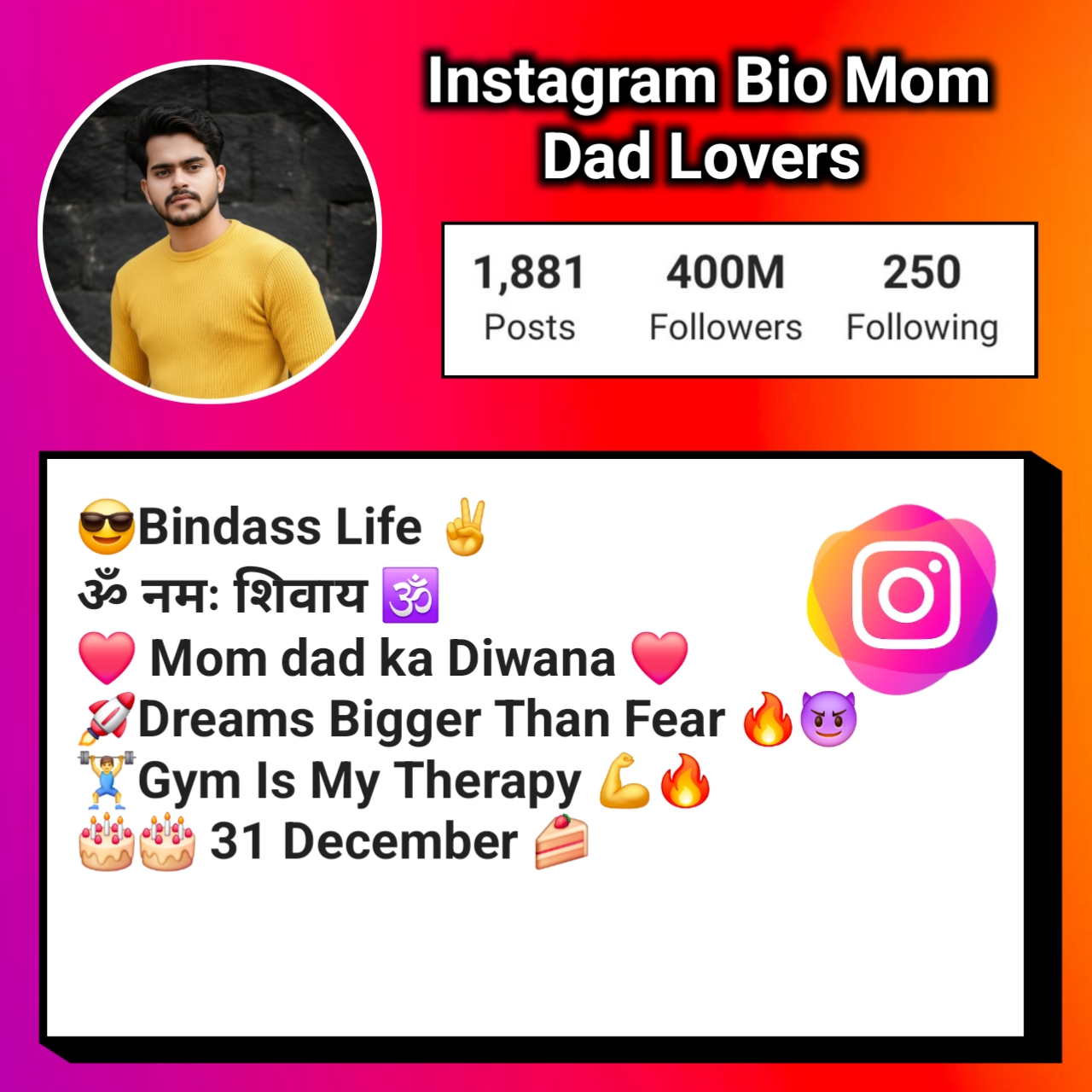 Instagram Bio Mom Dad Lovers