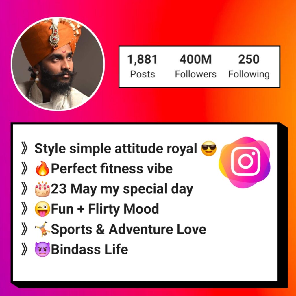 Instagram bio in marathi with emoji
