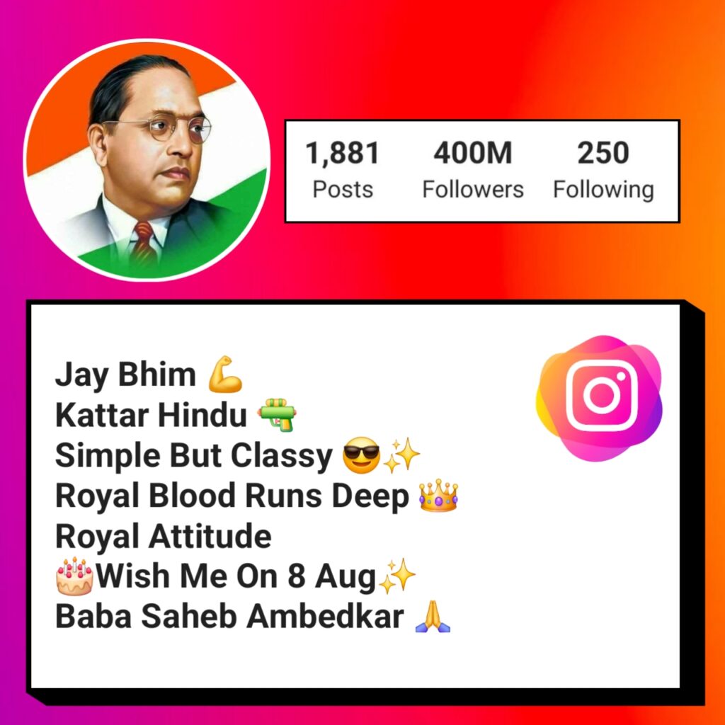 Attitude Instagram Bio Jay Bhim