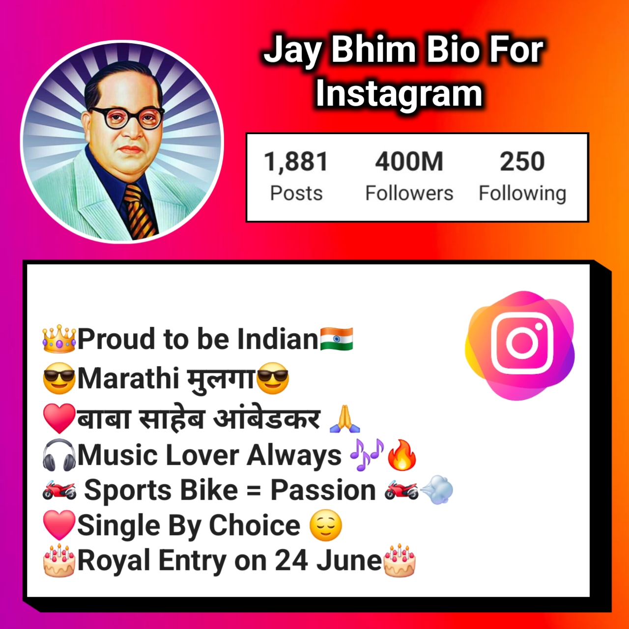 Jay Bhim Bio For Instagram