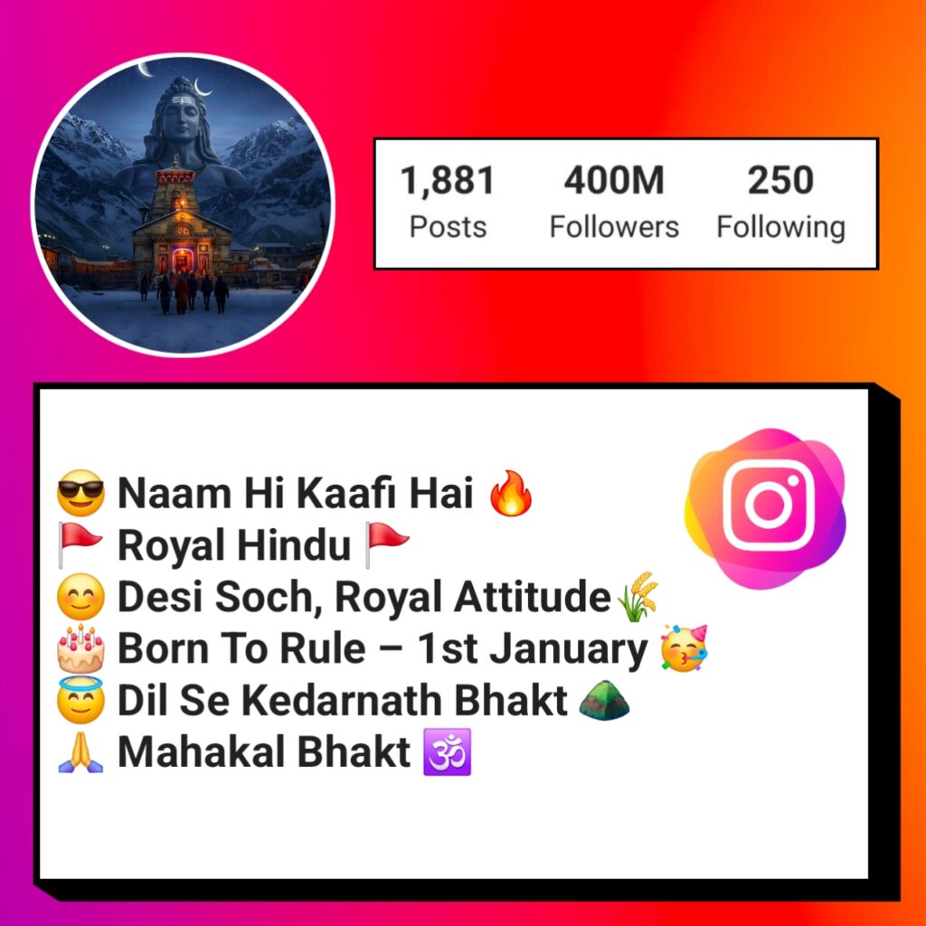 Kedarnath Bio For Instagram