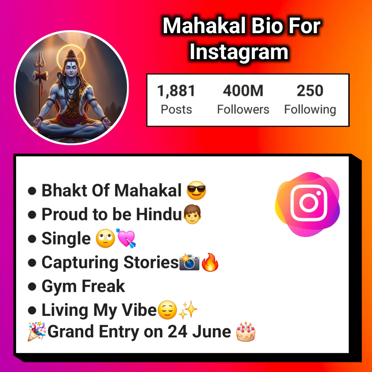 Mahakal Bio For Instagram