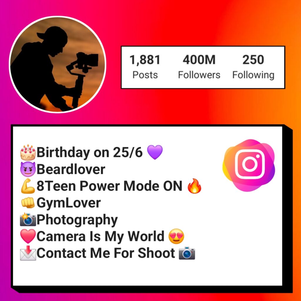 Wedding photography bio for instagram