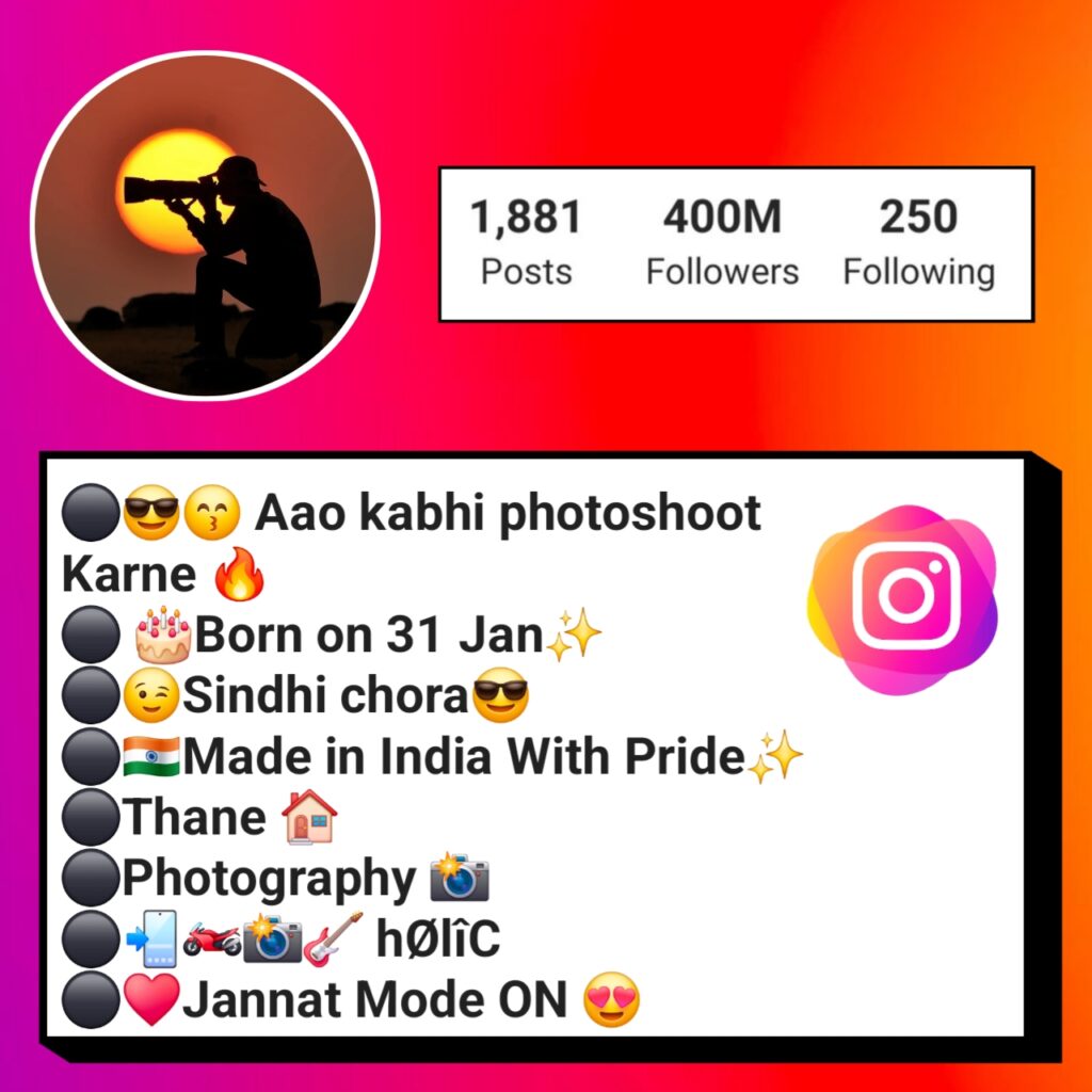 Stylish Photography Bio For Instagram