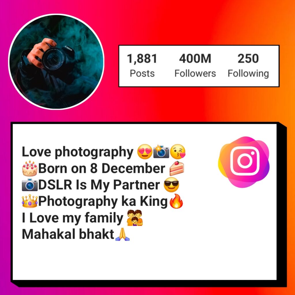 Instagram Bio For Photographer
