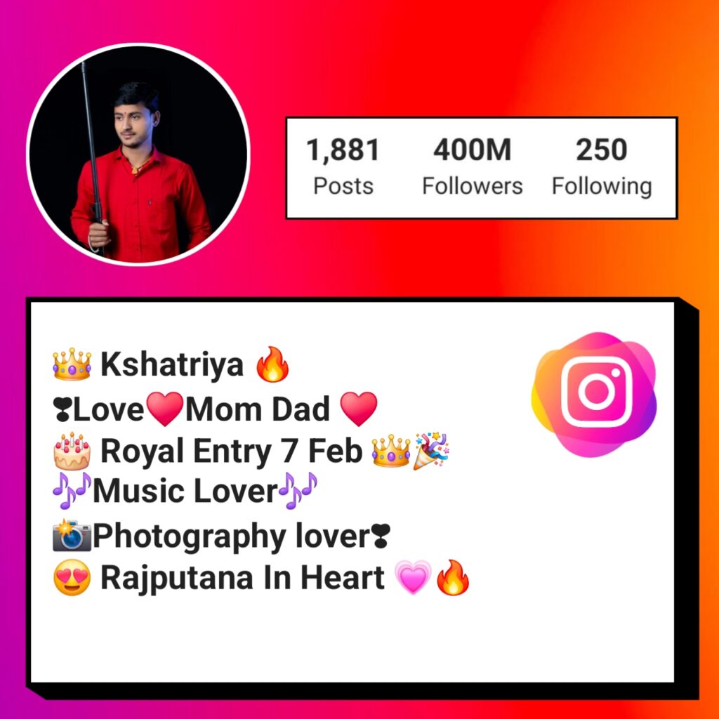 Kshatriya bio for instagram with emoji
