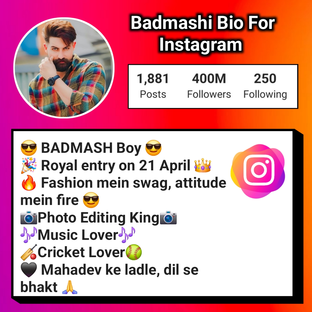 Badmashi Bio For Instagram