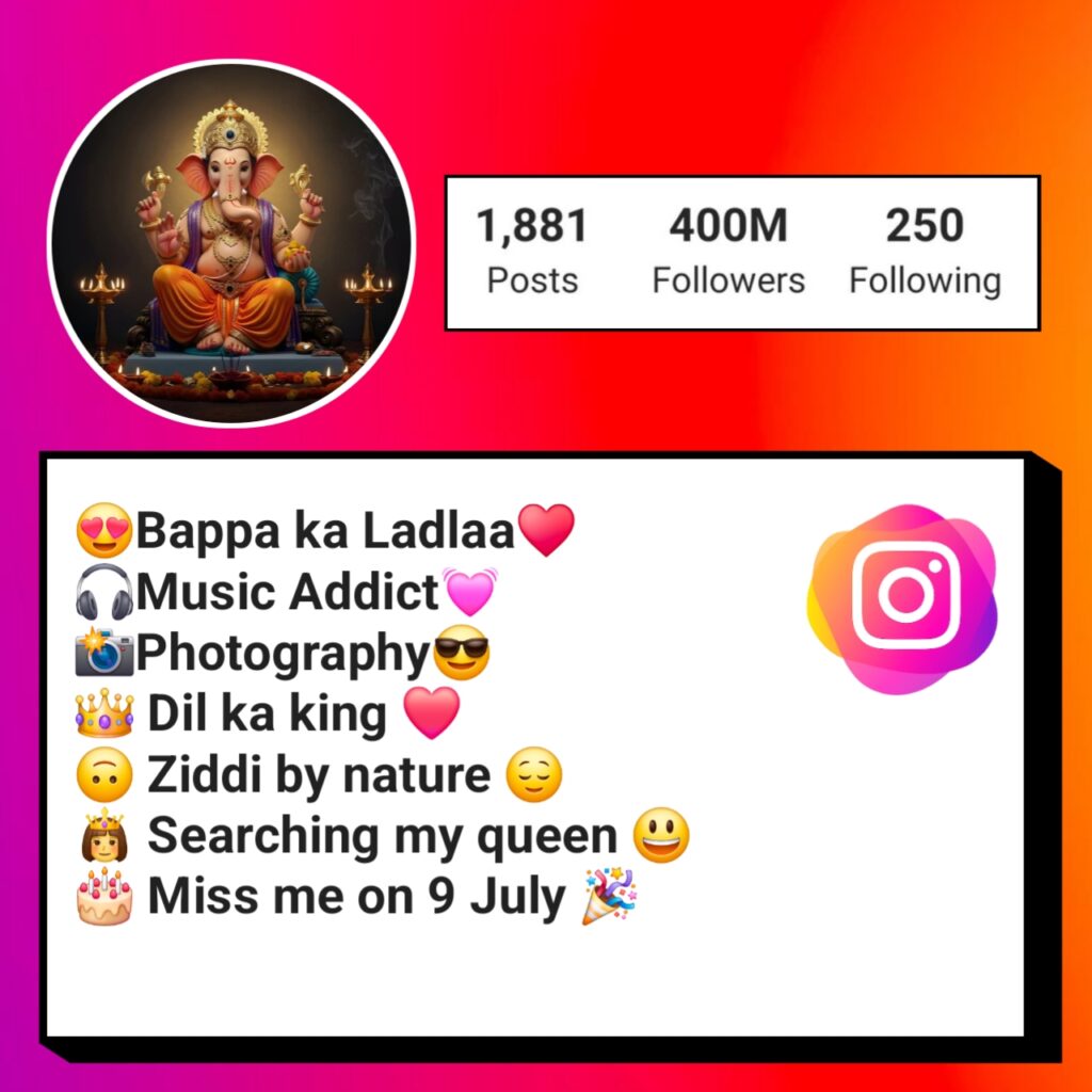 Ganpati Bappa Instagram Bios