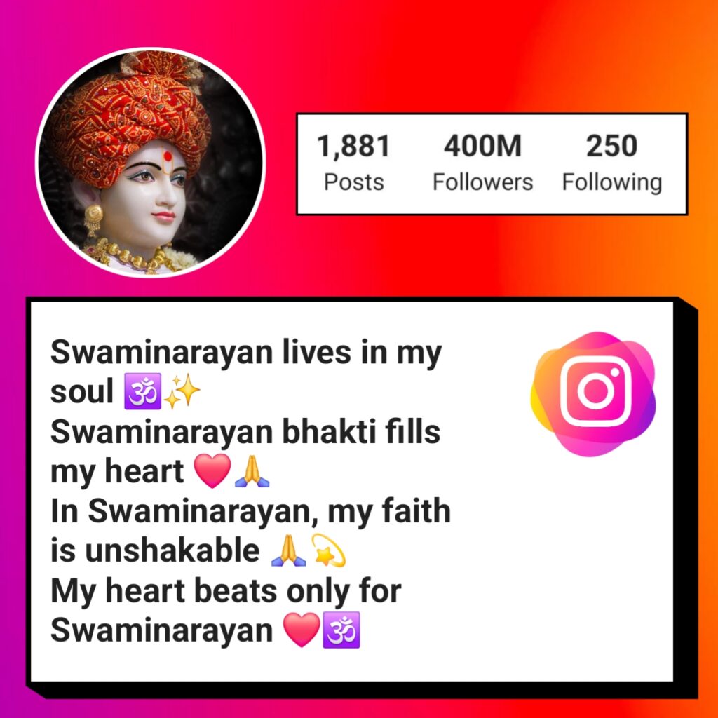 Swaminarayan Instagram Bio With Emoji