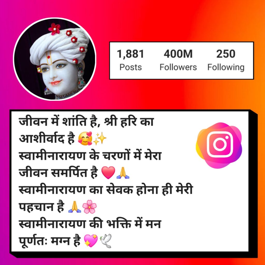 Jay Shree Swaminarayan Instagram Bio