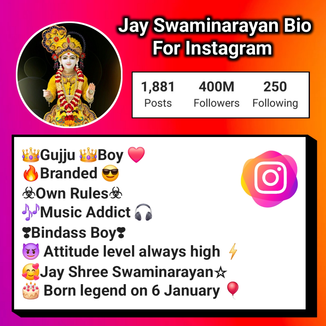 Jay Swaminarayan Bio For Instagram